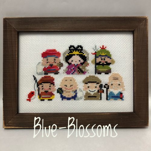 クロスステッチ図案 七福神 隈取 あまびえ販売です Blue Blossoms